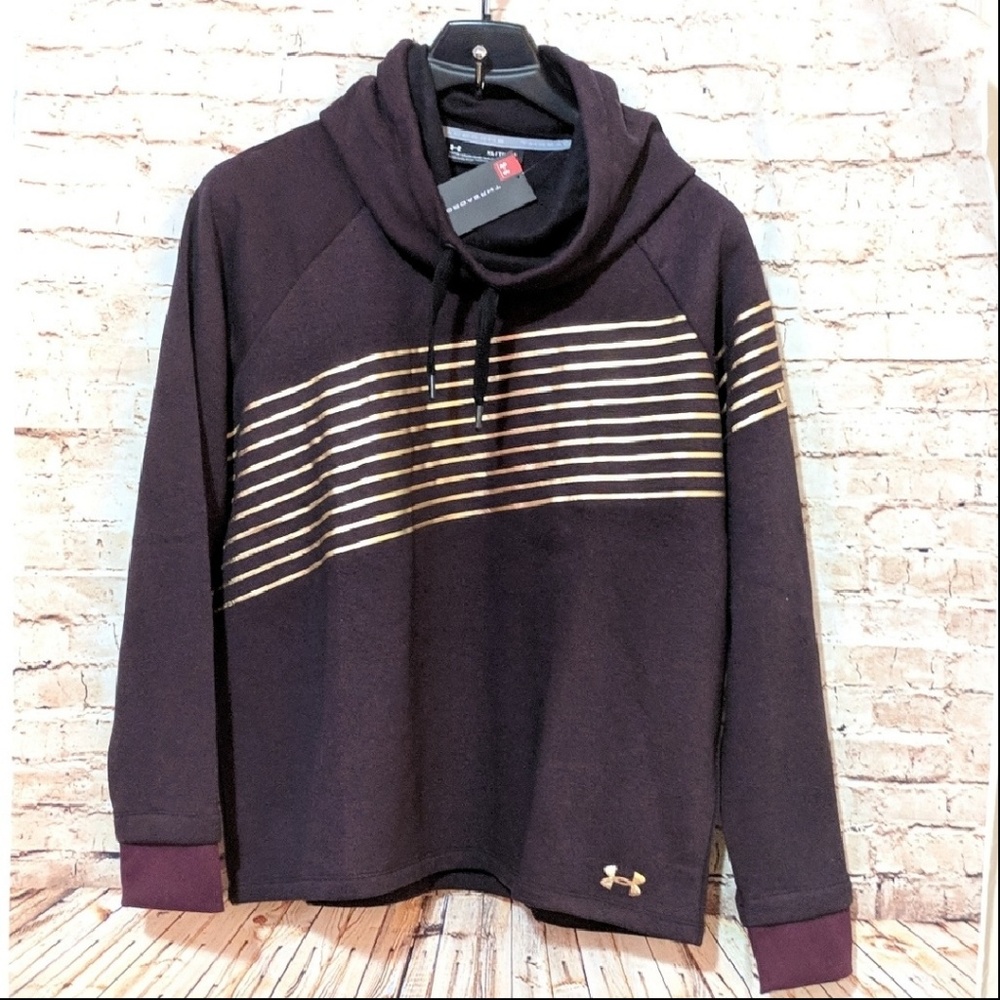 Last 1! Under Armour Threadborne Fleece Cowl Neck - Picture 2 of 6